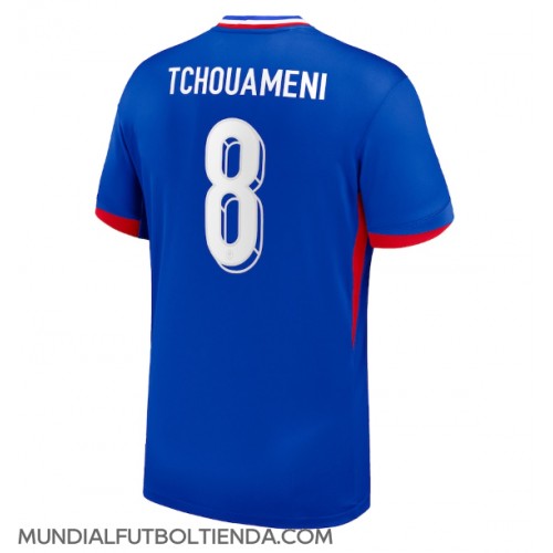 Camiseta Francia Aurelien Tchouameni #8 Primera Equipación Replica Eurocopa 2024 mangas cortas